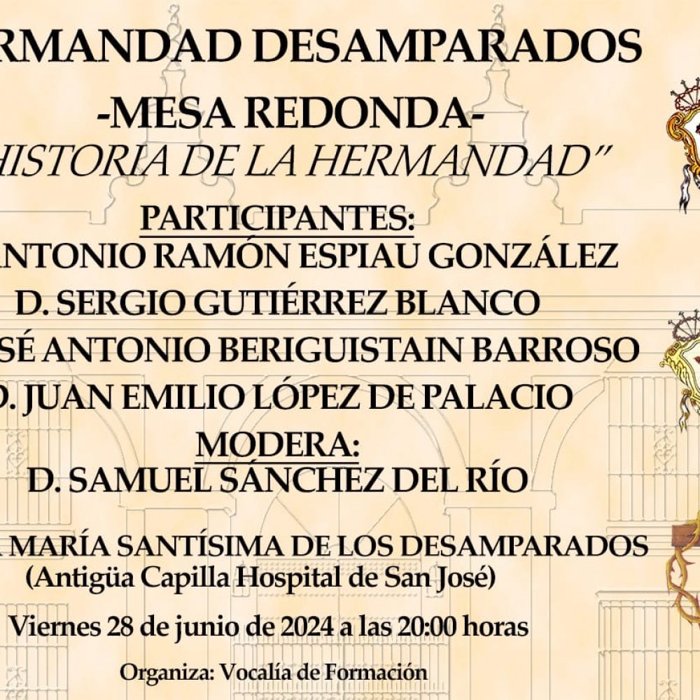 Hermandad de Desamparados – Mesa redonda “Historia de la hermandad